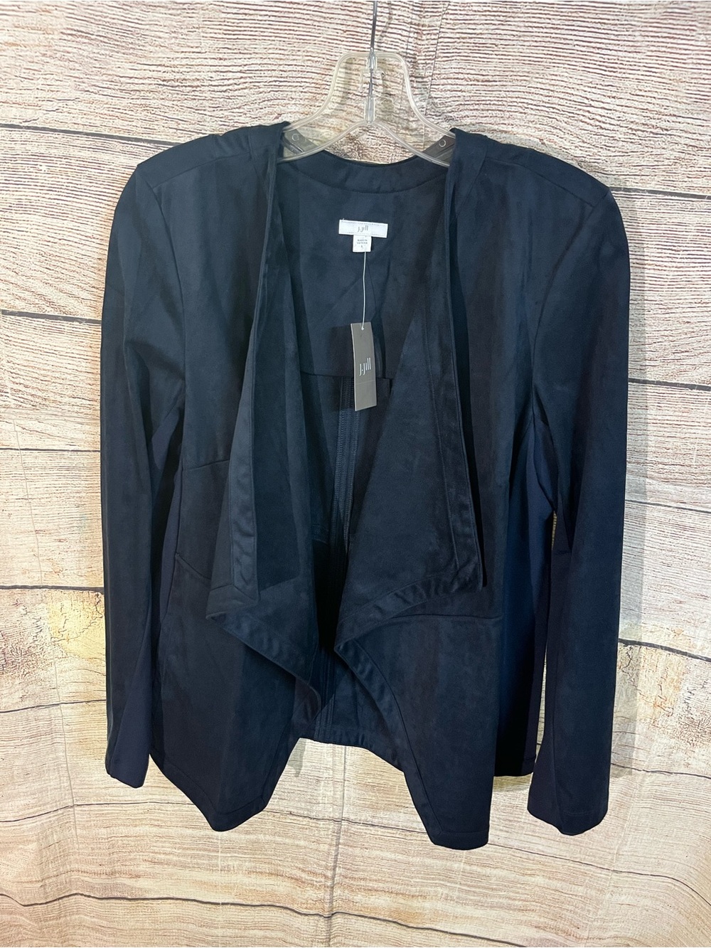 😍 J. Jill NWT Navy Blue Open-Front Draped Jacket size Large